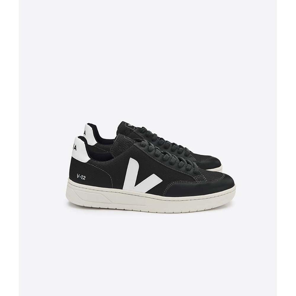 Veja V-12 B-MESH Sneakers Dames Black/White | NL 669ZUT